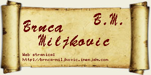 Brnča Miljković vizit kartica